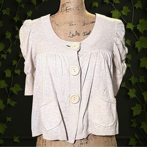 Elle 100% Cotton Cream Cropped Cardigan XS